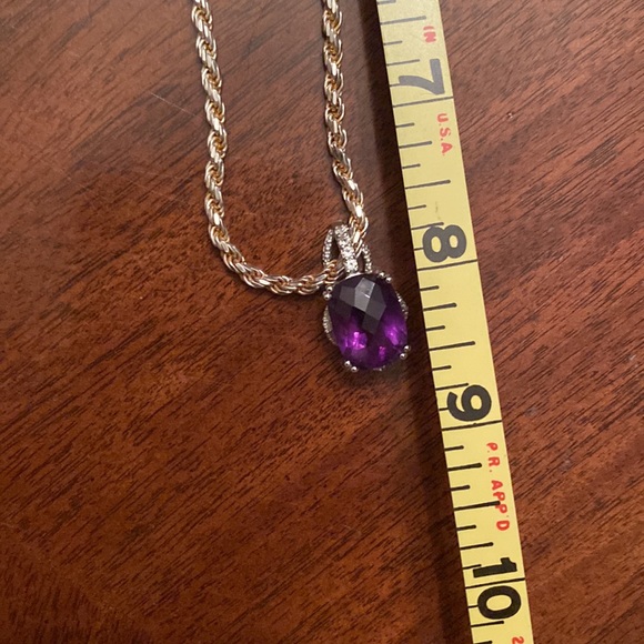 Sterling silver necklace with amethyst pendant. Excellent condition. - Picture 10 of 10